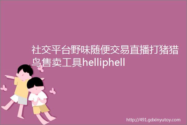 社交平台野味随便交易直播打猪猎鸟售卖工具helliphellip消失的野味在网上卷土重来