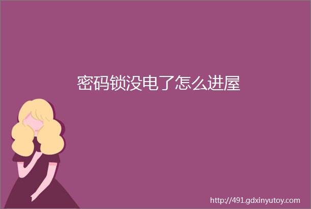 密码锁没电了怎么进屋