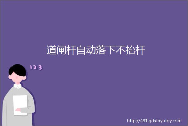 道闸杆自动落下不抬杆